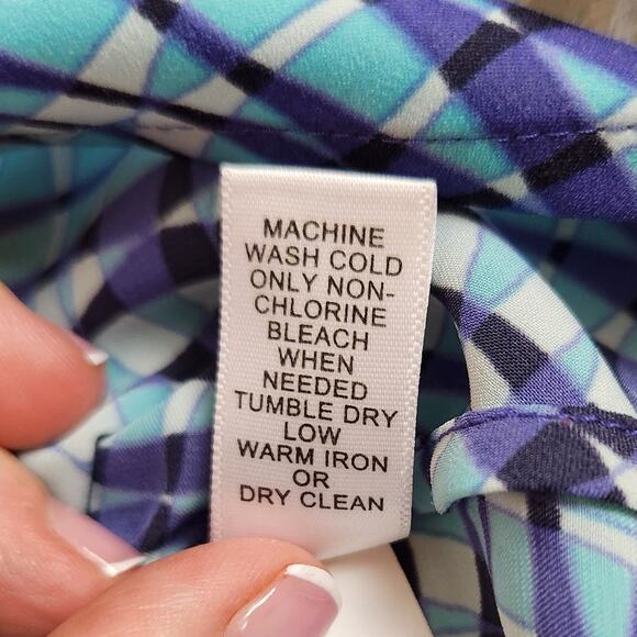 Banana Republic Blouse Womens Size 4P Halter Style Geometric Print Top - Picture 10 of 14
